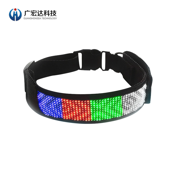 led發(fā)光寵物項(xiàng)圈夜間防丟失遛狗LED柔性顯示屏