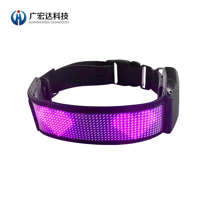 led發(fā)光寵物項(xiàng)圈夜間防丟失遛狗LED柔性顯示屏